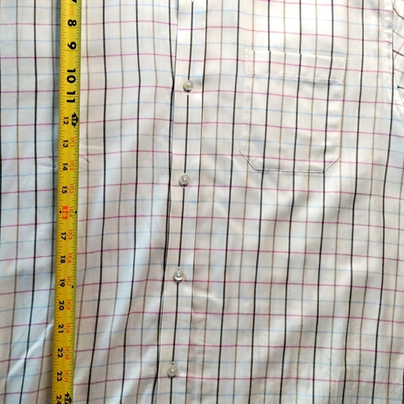 Linc's Men's Short Sleeve Shirt Size L Plaid White with Stripes - Picture 2 of 11